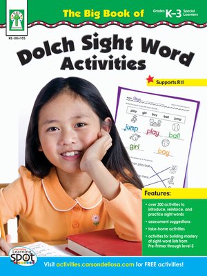 cover image of The Big Book of Dolch Sight Word Activities, Grades K - 3